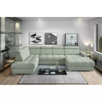   LS Riva U-form ágyazható sarokgarnitúra - balos 210 cm X  374 cm X 189 cm