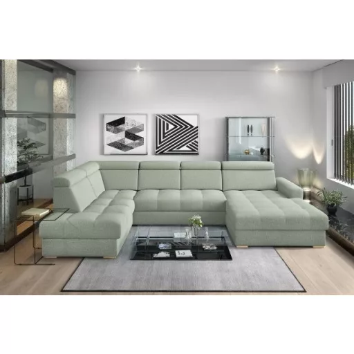 LS Riva U-form ágyazható sarok ülőgarnitúra - balos 210 cm X  374 cm X 189 cm