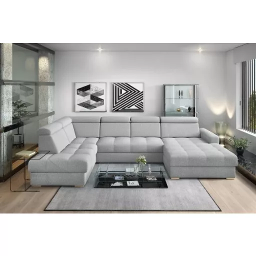 LS Riva U-form ágyazható sarok ülőgarnitúra - balos 210 cm X  374 cm X 189 cm