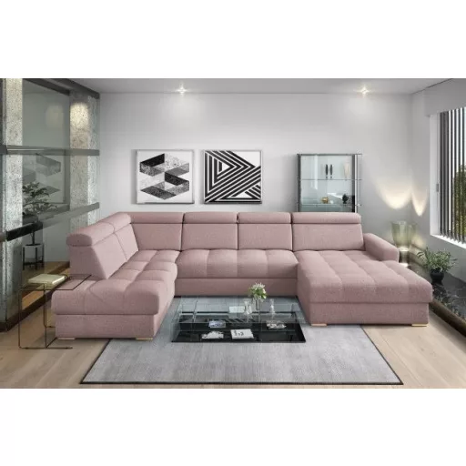 LS Riva U-form ágyazható sarok ülőgarnitúra - balos 210 cm X  374 cm X 189 cm