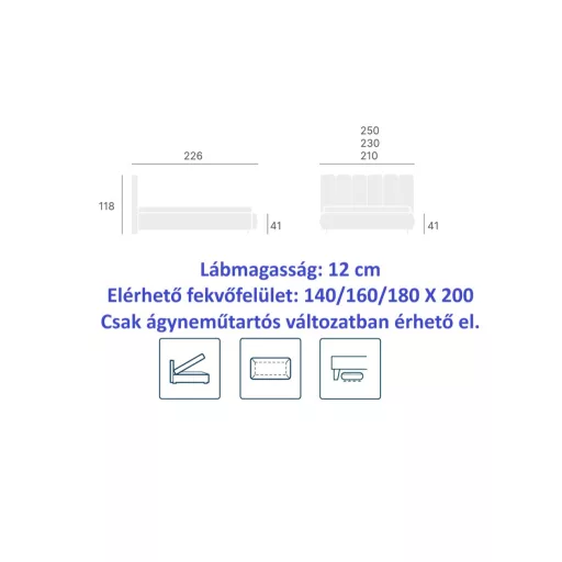 Look kárpitozott ágy 160 X 200 fekvőfelület