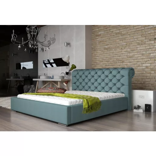 Manchester kárpitozott ágy - 106 cm magas fejvéggel - 160 X 200 fekvőfelület