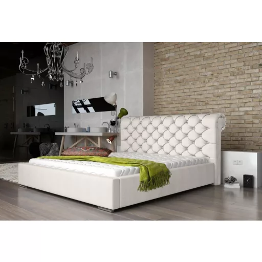 Manchester kárpitozott ágy - 106 cm magas fejvéggel - 160 X 200 fekvőfelület