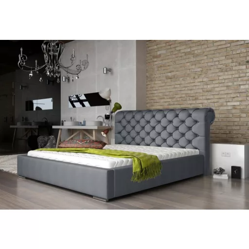 Manchester kárpitozott ágy - 106 cm magas fejvéggel - 160 X 200 fekvőfelület