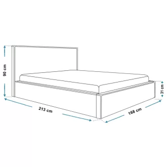   Minimál ágykeret (keskeny) 200 X 200 fekvőfelület, ágyráccsal és ágyneműtartóval
