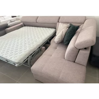   Napoli ágyazható sarokgarnitúra 316 cm X 211 cm - nyitható tárolóval - jobbos - Zoya02 sötétbézs EasyClean szövettel -kiállítási kedvezménnyel