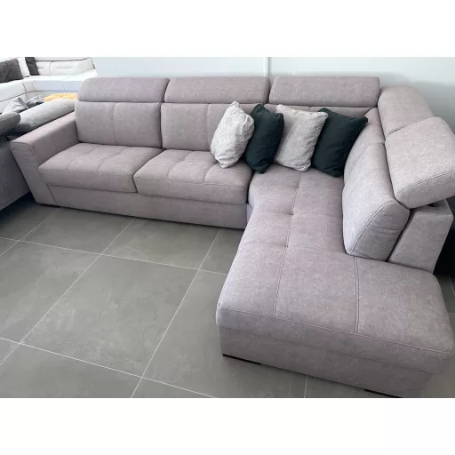 Napoli ágyazható sarokgarnitúra 316 cm X 211 cm - nyitható tárolóval - jobbos - Zoya02 sötétbézs EasyClean szövettel -kiállítási kedvezménnyel