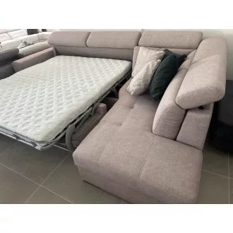   Napoli ágyazható sarokgarnitúra 316 cm X 211 cm - nyitható tárolóval - jobbos - Zoya02 sötétbézs EasyClean szövettel -kiállítási kedvezménnyel