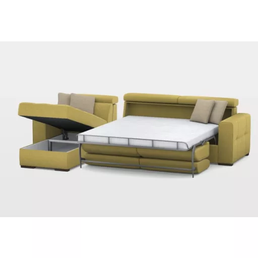 Napoli ágyazható sarokgarnitúra 190 cm X 308 cm - nyitható tárolóval - balos