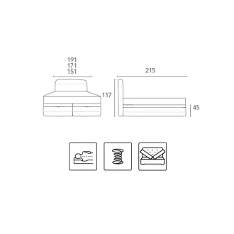   Note boxspring ágyalap oldalról nyíló ágyneműtartóval140 X 200