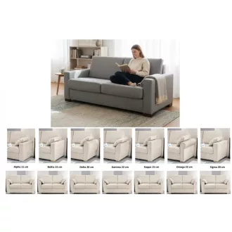   Novaflexx Alpha 2,5 személyes ágyazható kanapé ( 143 X 198 matrac ) 2 karfával