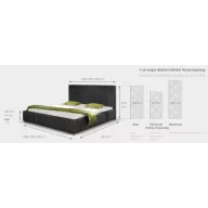   Parma kárpitozott ágy - 106 cm magas fejvéggel - 160 X 200 fekvőfelület
