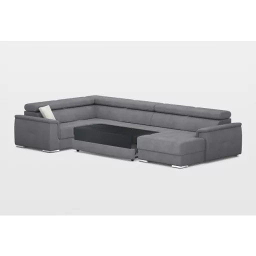 Preston U-alakú ágyazható, ágyneműtartós elektromos relax sarokgarnitúra - 219 cm X 374 cm X 170 cm - jobbos