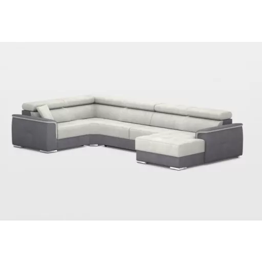 Preston U-alakú ágyazható, ágyneműtartós elektromos relax sarokgarnitúra - 219 cm X 374 cm X 170 cm - jobbos
