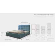   Sierra kárpitozott ágy - 106 cm magas fejvéggel - 160 X 200 fekvőfelület
