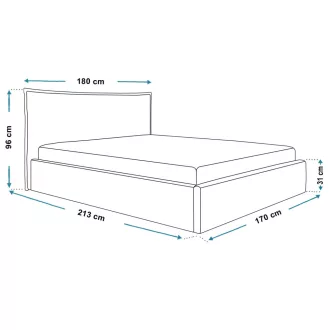   Softline ágykeret (keskeny) 200 X 200 fekvőfelület, ágyráccsal és ágyneműtartóval
