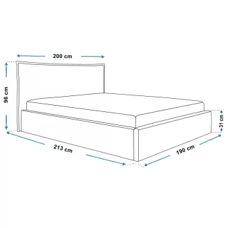   Softline ágykeret (keskeny) 200 X 200 fekvőfelület, ágyráccsal és ágyneműtartóval