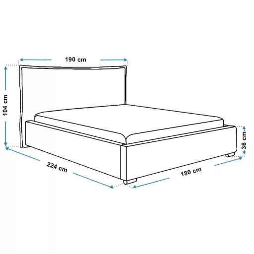 Softline ágykeret 200 X 200 fekvőfelület, ágyráccsal és ágyneműtartóval