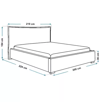   Softline ágykeret 200 X 200 fekvőfelület, ágyráccsal és ágyneműtartóval