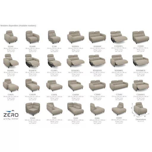 Sora dupla relax sarokgarnitúra 200 cm X 255 cm - balos