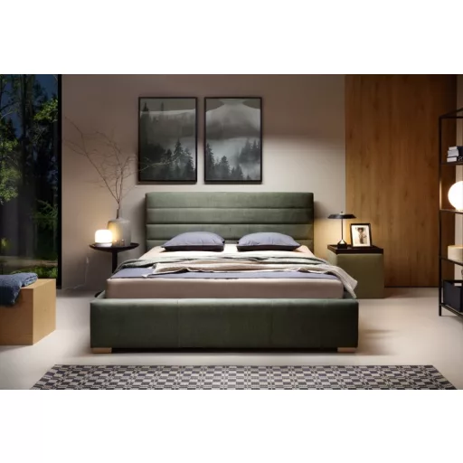 Sylvi kárpitozott ágy - 106 cm magas fejvéggel - 100 X 200 fekvőfelület