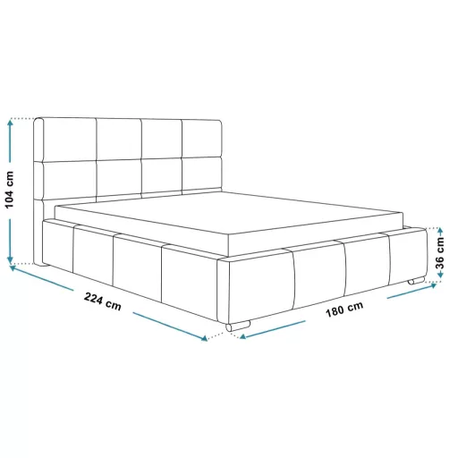 Székesfehérvár ágykeret 200 X 200 fekvőfelület, ágyráccsal és ágyneműtartóval