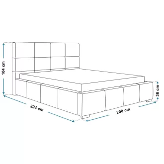   Székesfehérvár ágykeret 200 X 200 fekvőfelület, ágyráccsal és ágyneműtartóval