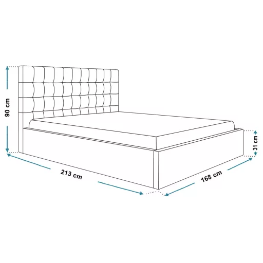 Szolnok ágykeret (keskeny) 200 X 200 fekvőfelület, ágyráccsal és ágyneműtartóval