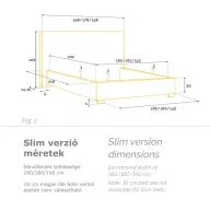   Trivio kárpitozott ágy - 106 cm magas fejvéggel - 160 X 200 fekvőfelület