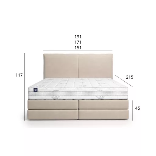 Turi boxspring ágyalap oldalról nyíló ágyneműtartóval160 X 200