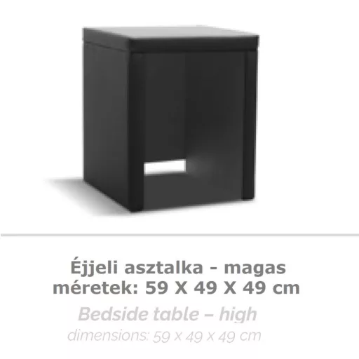 Kárpitozott éjjeli asztal - magas