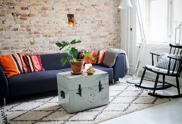 Boho stílusú modern nappali