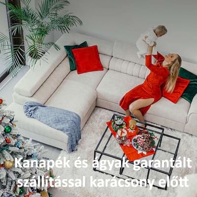 Kanapék és ágyak garantált szállítással Karácsony előtt – több mint 100 termék érhető el!