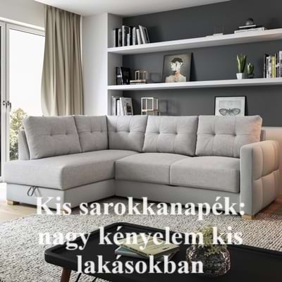 Kis sarokkanapék: nagy kényelem kis lakásokban