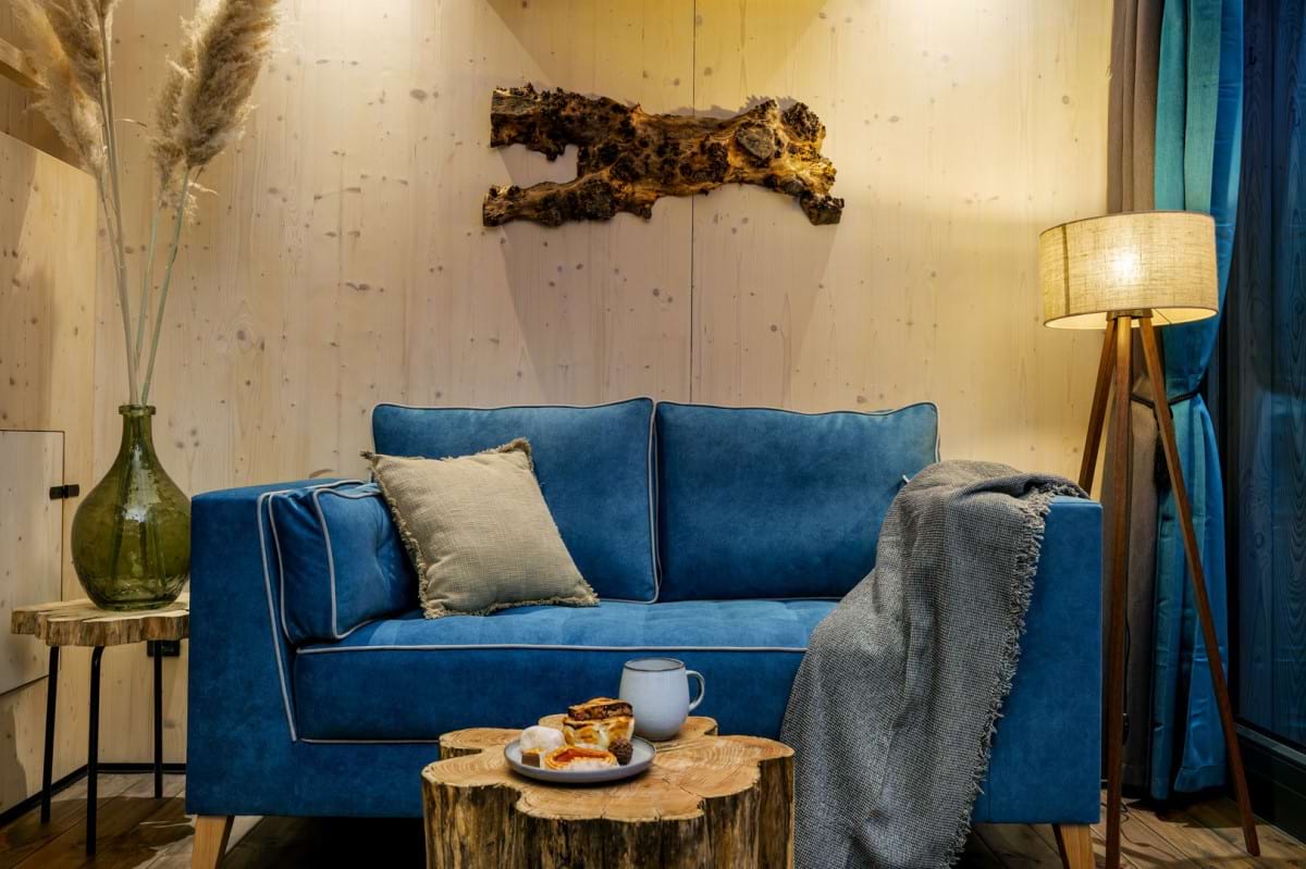 kék Skandináv kanapé EasyClean állatbarát huzattal