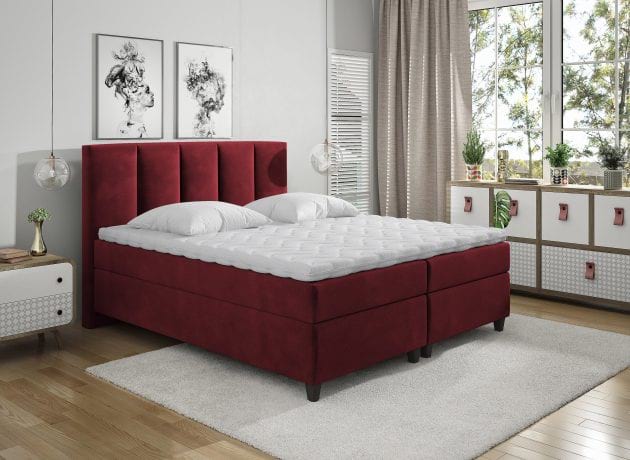 Arizona boxspring ágy piros színben