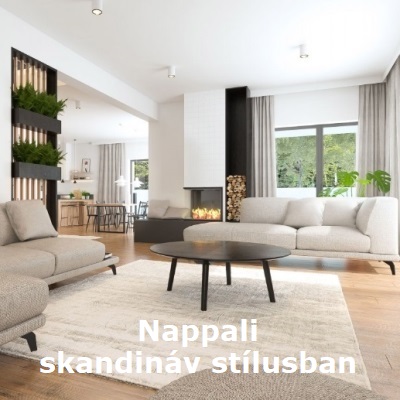 Skandináv stílusú nappali