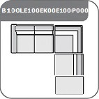 B100LE100EK00E100P000 - sarokkanapé 304 cm X 275 cm - jobbos