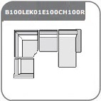 B100L+EK01+E100+CH100R - U-alak sarokkanapé 162cm X 350 cm X 236 cm - jobbos