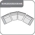 B100L+EK01+EK01+B100R - íves kanapé