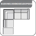 B100RE100EK00E100P000 - sarokkanapé 275 cm X 304 cm - balos