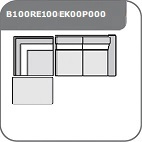 B100RE100EK00P000 - sarokkanapé 187 cm X 304 cm - balos