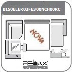 B150EL + EK03 + FE300N + CH00RC U-alakú ágyazható, ágyneműtartós relax sarokgarnitúra