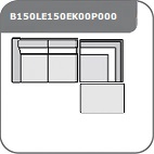 B150LE150EK00P000 - sarokkanapé 324 cm X 194 cm - jobbos