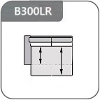 B300RL - 3 személyes kanapé mélyíthető ülőfelülettel 1 karral bal