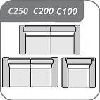 C250+C200+C100 - 2,5-2-1 ülőgarnitúra szett