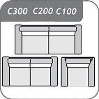 C300+C200+C100 - 3-2-1 ülőgarnitúra szett