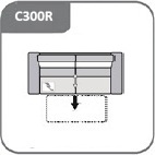C300R - 3 személyes kanapé mélyíthető ülőfelülettel 2 karral