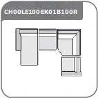 CH00L+E100+EK01+B100R - U-alak sarokkanapé 236 cm X 357 cm X 162 cm - balos