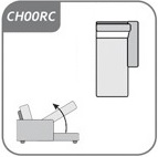 CH00RC - 1 személyes longchair tárolóval 1 karral jobb